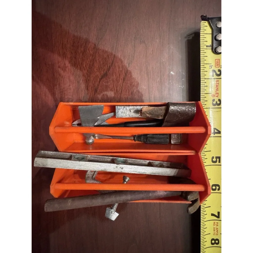 Antique Metal Toy Tools W/Plastic Toolboxes